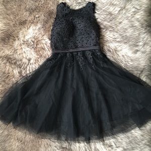 Black lace skated dress